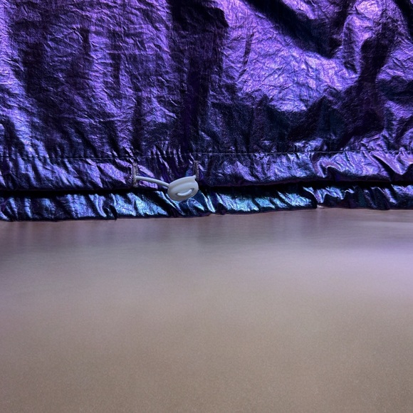 NWT Purple Metallic Cropped Wind Breaker - Picture 3 of 7